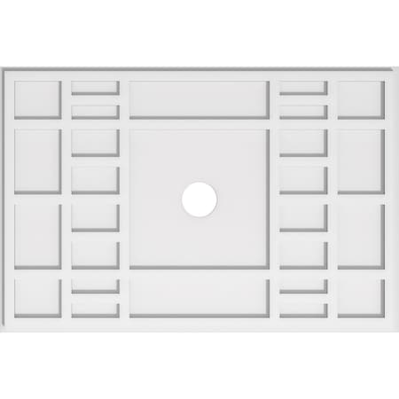 Ekena Millwork Beaux Architectural Grde PVC Ceiling Medallion, 34"W x 22 5/8"H x 3"ID x 11 3/4"C x 1"P, One-Piece CMP34X22BX-03000